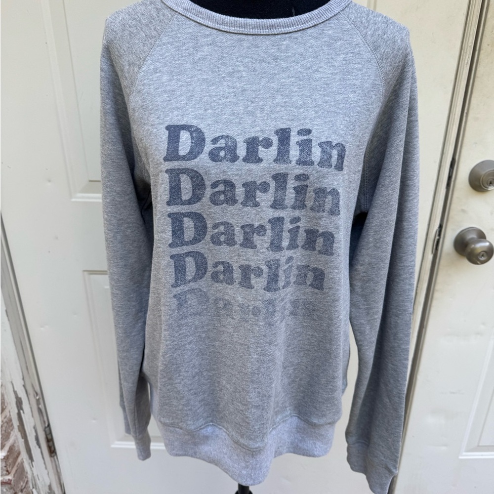 Miss Me, Darling, Gray, Long Sleeve, Sweatshirt, Size Medium